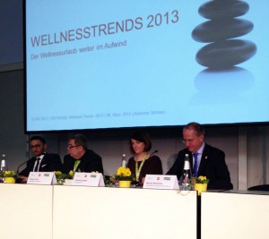 Bei der Pressekonferenz auf der ITB werden die Wellness-Trends 2013 präsentiert
